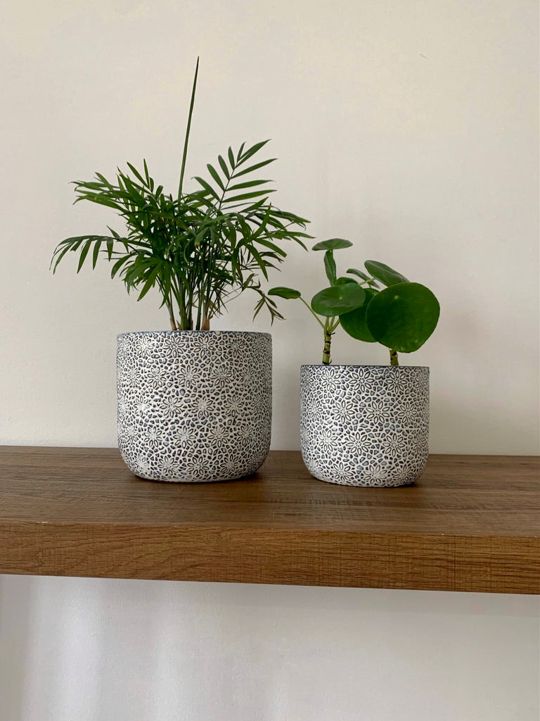 textured planter pots Textured Floral Ceramic Planter Pots – DSTUDIOhome